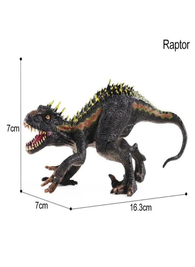 FUNFOB Dinosaur Toy Figure Width -16.3cm Dinosaur Toys for Kids & Adults PVC Multicolour | Whole Black Red Yellow Stripe Small - Image 4